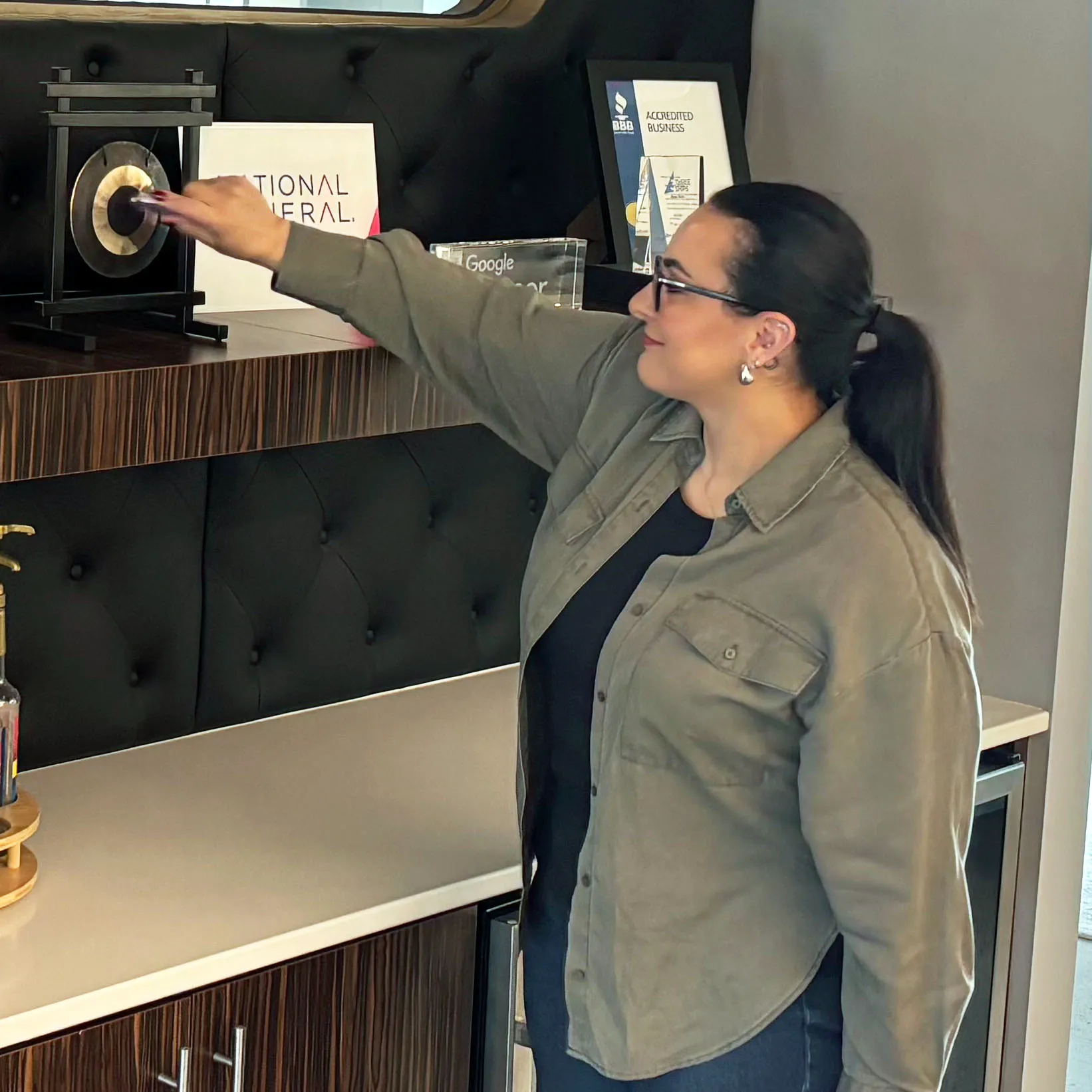 Team member engaging with office environment