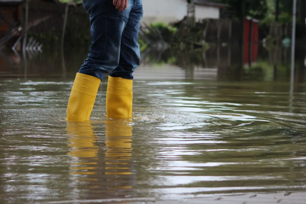 Flooded residential area illustrating flood damage statistics