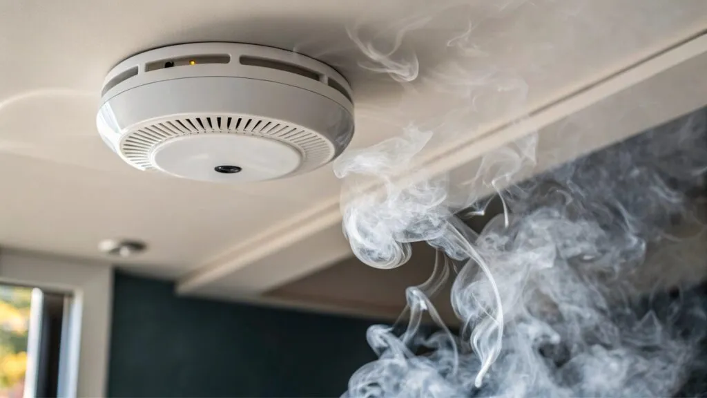 smoke alarm detecting fire